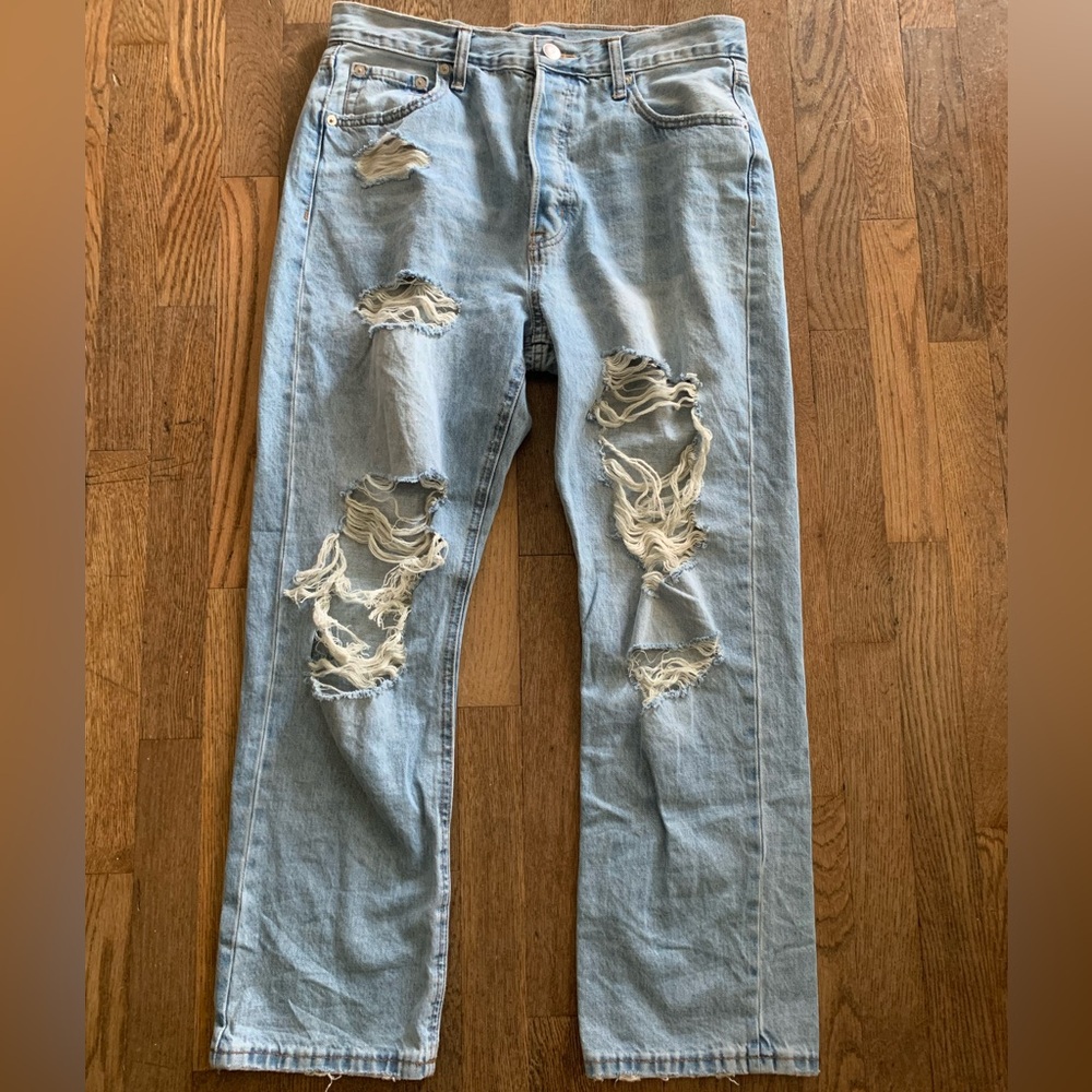 Aeropostale 90’s super high rise straight distressed jeans